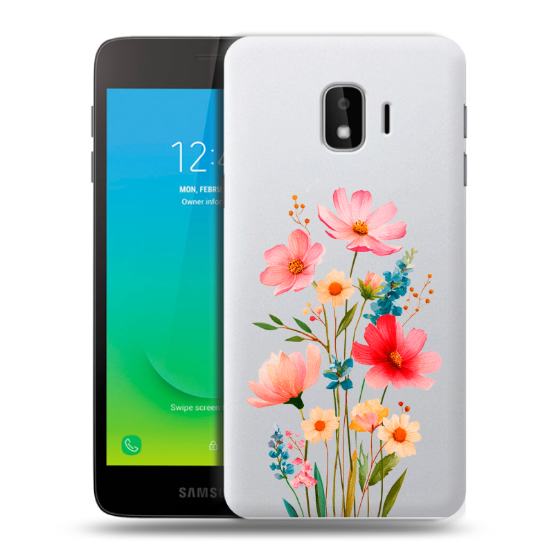 Пластиковый чехол на Samsung Galaxy J2 Core с принтом Цветы Пластиковый чехол на Samsung Galaxy J2 Core с принтом Цветы