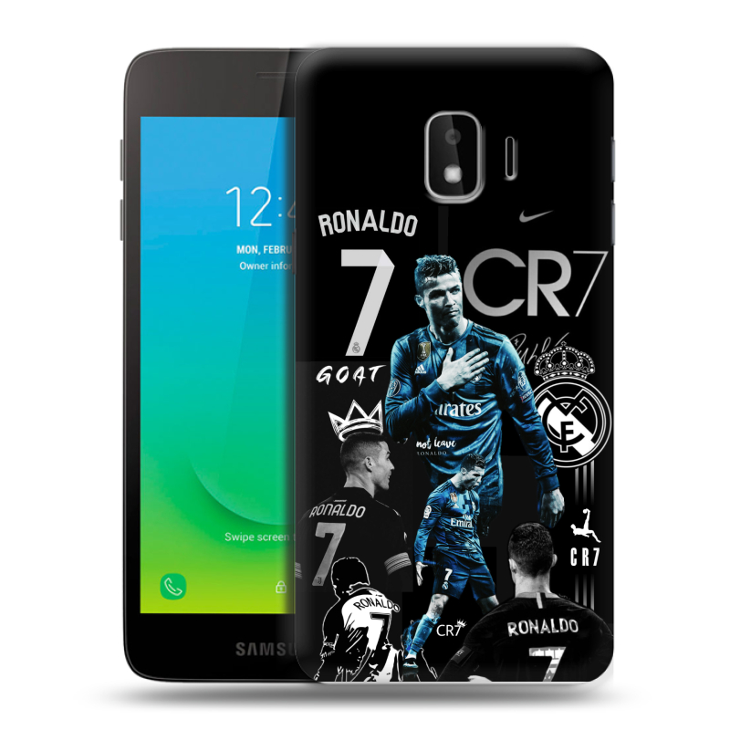 Силиконовый противоударный чехол на Samsung Galaxy J2 Core с принтом Реал Роналдо Силиконовый противоударный чехол на Samsung Galaxy J2 Core с принтом Реал Роналдо