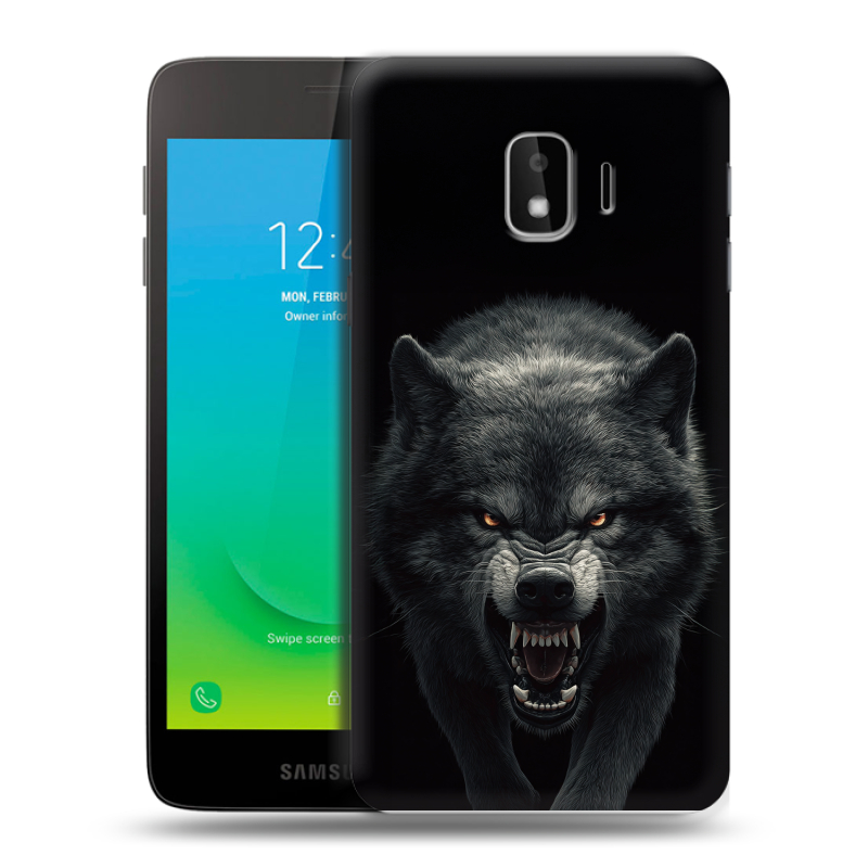 Силиконовый противоударный чехол на Samsung Galaxy J2 Core с принтом Волк Силиконовый противоударный чехол на Samsung Galaxy J2 Core с принтом Волк