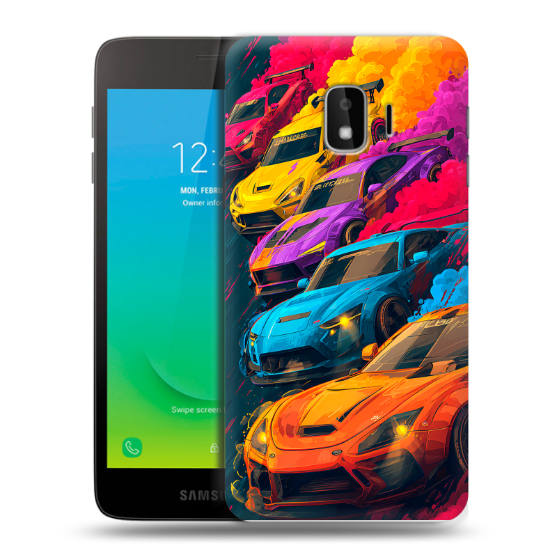 Пластиковый чехол на Samsung Galaxy J2 Core с принтом Тачки Пластиковый чехол на Samsung Galaxy J2 Core с принтом Тачки
