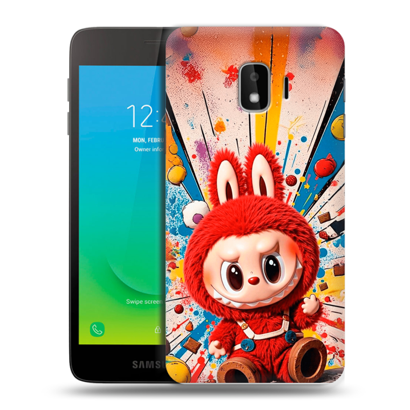 Пластиковый чехол на Samsung Galaxy J2 Core с принтом Labubu Лабубу Пластиковый чехол на Samsung Galaxy J2 Core с принтом Labubu Лабубу