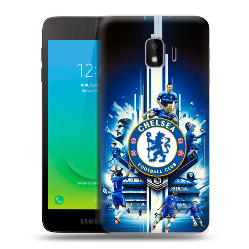 Силиконовый противоударный чехол на Samsung Galaxy J2 Core с принтом Chelsea Челси Силиконовый противоударный чехол на Samsung Galaxy J2 Core с принтом Chelsea Челси
