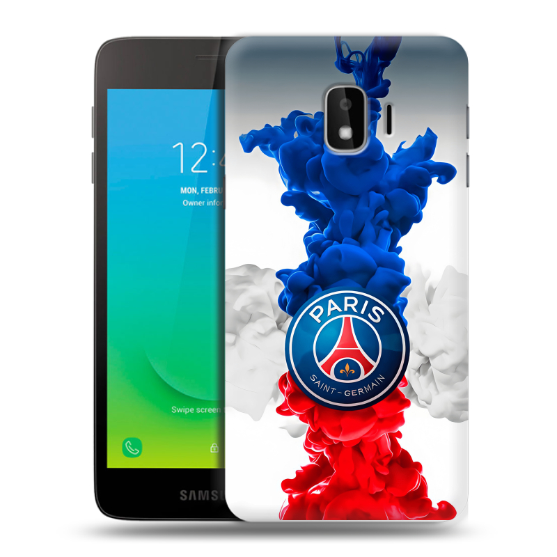 Пластиковый чехол на Samsung Galaxy J2 Core с принтом PSG ПСЖ Пластиковый чехол на Samsung Galaxy J2 Core с принтом PSG ПСЖ