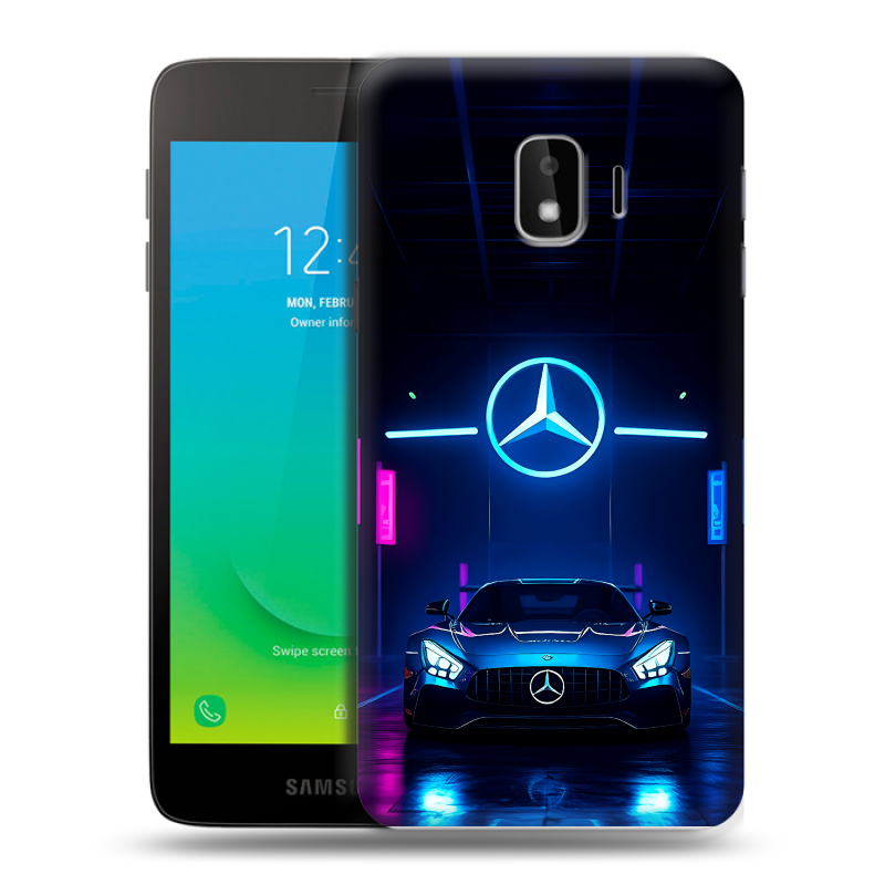 Силиконовый противоударный чехол на Samsung Galaxy J2 Core с принтом Mercedes Мерседес Силиконовый противоударный чехол на Samsung Galaxy J2 Core с принтом Mercedes Мерседес