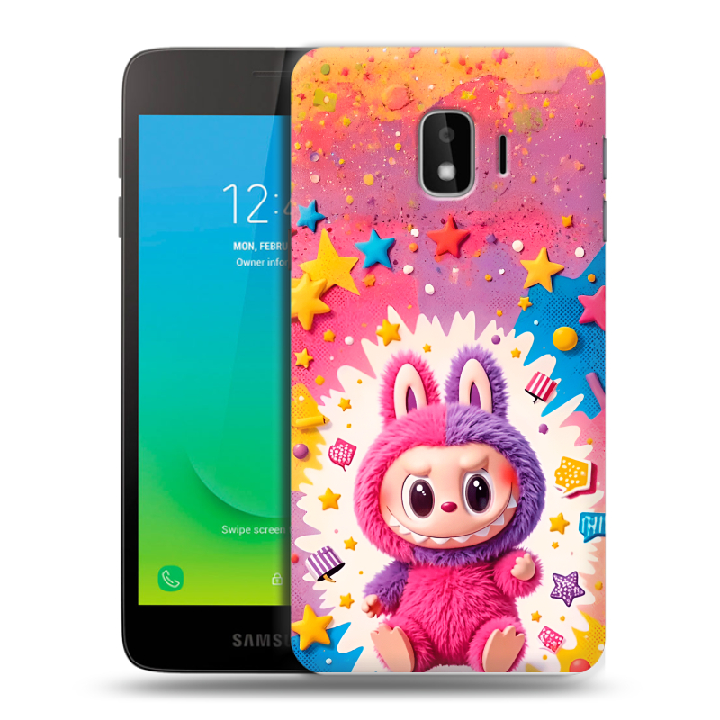 Пластиковый чехол на Samsung Galaxy J2 Core с принтом Labubu Лабубу Пластиковый чехол на Samsung Galaxy J2 Core с принтом Labubu Лабубу