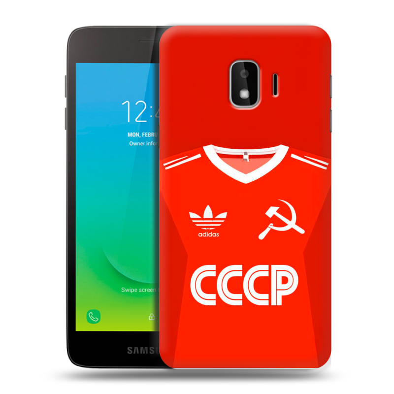Пластиковый чехол на Samsung Galaxy J2 Core с принтом Флаг Герб СССР Пластиковый чехол на Samsung Galaxy J2 Core с принтом Флаг Герб СССР