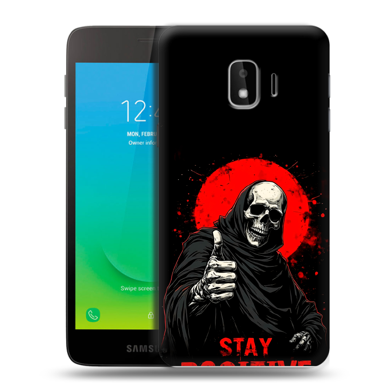 Пластиковый чехол на Samsung Galaxy J2 Core с принтом смешной скелет Пластиковый чехол на Samsung Galaxy J2 Core с принтом смешной скелет