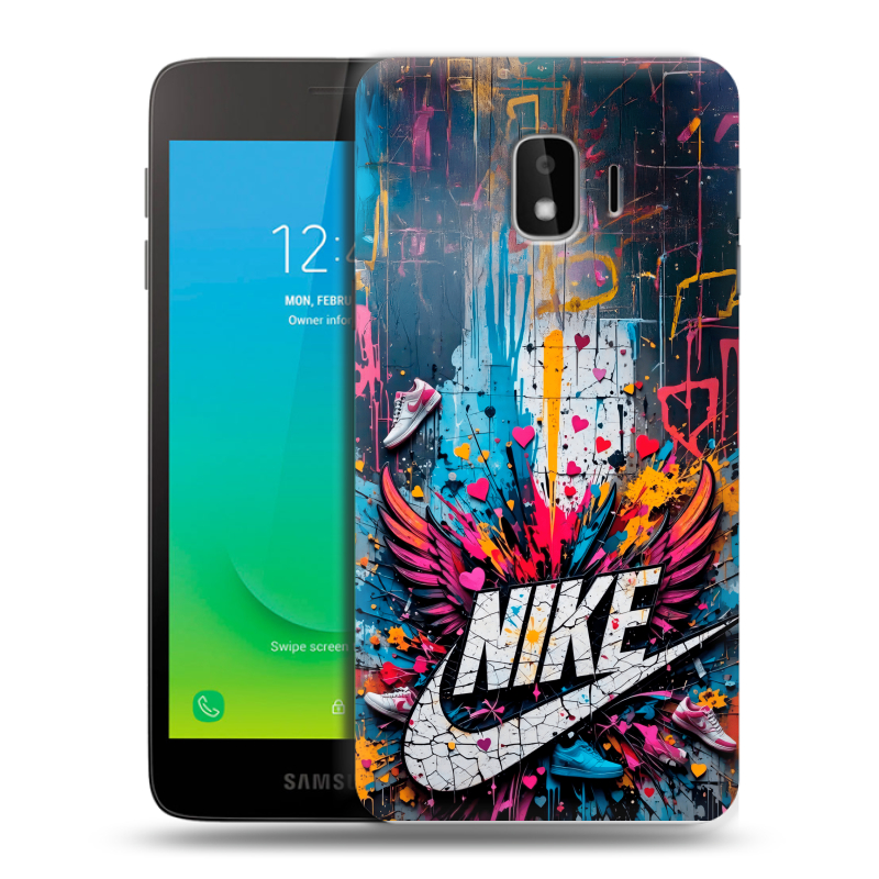 Пластиковый чехол на Samsung Galaxy J2 Core с принтом Nike Найк Пластиковый чехол на Samsung Galaxy J2 Core с принтом Nike Найк