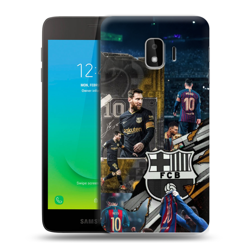 Силиконовый противоударный чехол на Samsung Galaxy J2 Core с принтом Messi Barcelona Силиконовый противоударный чехол на Samsung Galaxy J2 Core с принтом Messi Barcelona