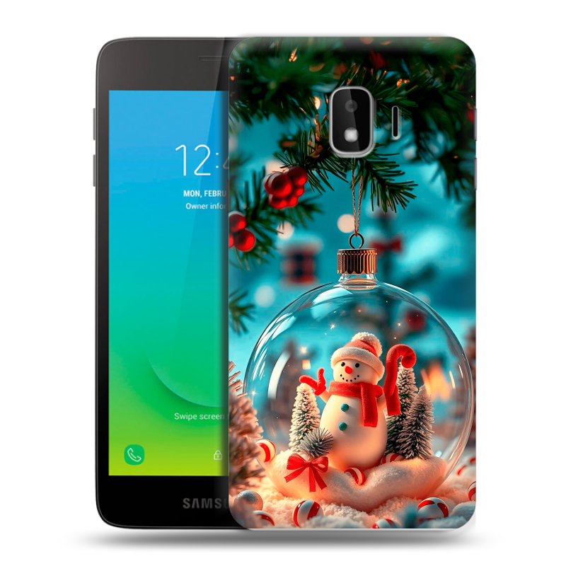 Силиконовый противоударный чехол на Samsung Galaxy J2 Core с принтом Новый год Силиконовый противоударный чехол на Samsung Galaxy J2 Core с принтом Новый год