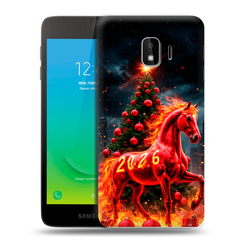 Пластиковый чехол на Samsung Galaxy J2 Core с принтом Новый год Пластиковый чехол на Samsung Galaxy J2 Core с принтом Новый год