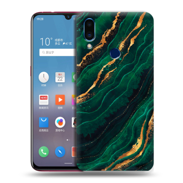Пластиковый чехол на Meizu Note 9 с принтом Мрамор зеленое золото Пластиковый чехол на Meizu Note 9 с принтом Мрамор зеленое золото