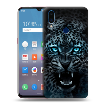 Пластиковый чехол на Meizu Note 9 с принтом Темный леопард Пластиковый чехол на Meizu Note 9 с принтом Темный леопард