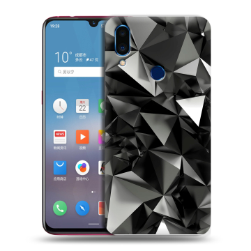 Пластиковый чехол на Meizu Note 9 с принтом Черные кристаллы Пластиковый чехол на Meizu Note 9 с принтом Черные кристаллы