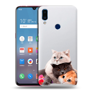 Пластиковый чехол на Meizu Note 9 с принтом Кошки Пластиковый чехол на Meizu Note 9 с принтом Кошки