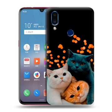 Пластиковый чехол на Meizu Note 9 с принтом Кошки Пластиковый чехол на Meizu Note 9 с принтом Кошки