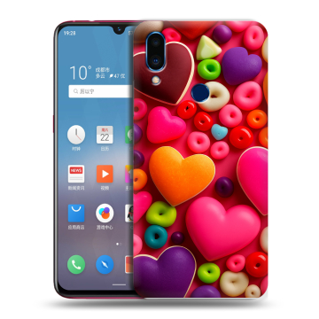Пластиковый чехол на Meizu Note 9 с принтом Сердечки Пластиковый чехол на Meizu Note 9 с принтом Сердечки