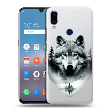 Пластиковый чехол на Meizu Note 9 с принтом Волк в лесу Пластиковый чехол на Meizu Note 9 с принтом Волк в лесу