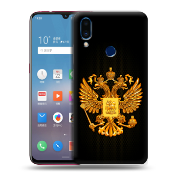 Пластиковый чехол на Meizu Note 9 с принтом Герб России желтый