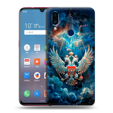 Пластиковый чехол на Meizu Note 9 с принтом Герб флаг России Пластиковый чехол на Meizu Note 9 с принтом Герб флаг России