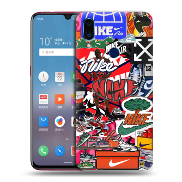 Пластиковый чехол на Meizu Note 9 с принтом Найк Nike яркий