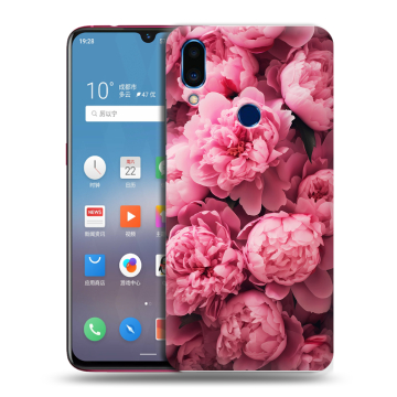 Пластиковый чехол на Meizu Note 9 с принтом цветы пионы