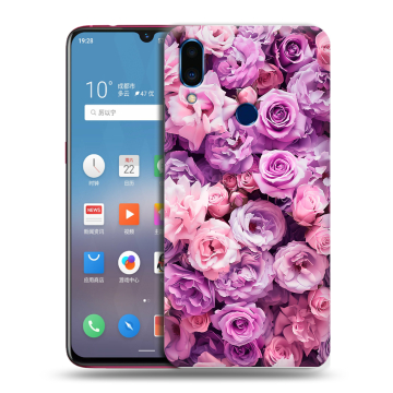 Пластиковый чехол на Meizu Note 9 с принтом лавандовые розы