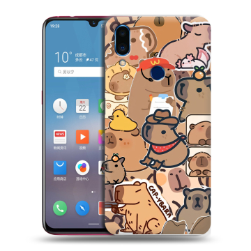 Пластиковый чехол на Meizu Note 9 с принтом капибара
