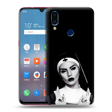 Пластиковый чехол на Meizu Note 9 с принтом монашка