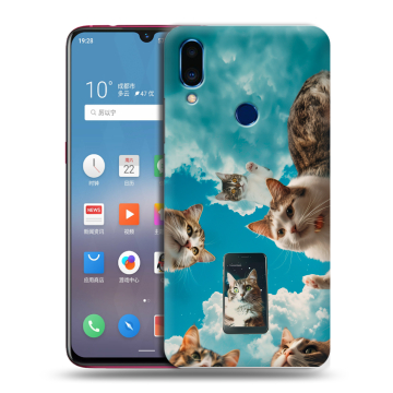 Пластиковый чехол на Meizu Note 9 с принтом котики
