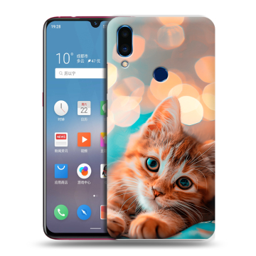 Пластиковый чехол на Meizu Note 9 с принтом котик