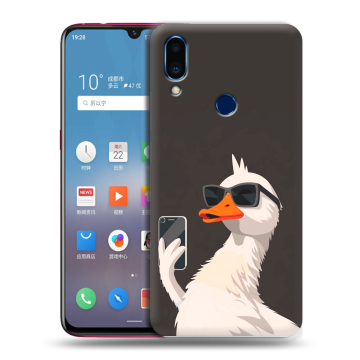 Пластиковый чехол на Meizu Note 9 с принтом утка в очках