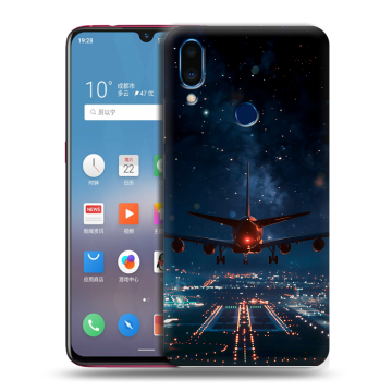Пластиковый чехол на Meizu Note 9 с принтом самолет