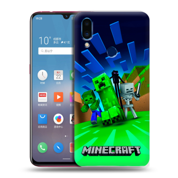 Пластиковый чехол на Meizu Note 9 с принтом Майнкрафт Пластиковый чехол на Meizu Note 9 с принтом Майнкрафт