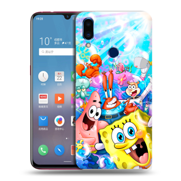 Пластиковый чехол на Meizu Note 9 с принтом спанчбоб спанч боб