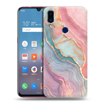Пластиковый чехол на Meizu Note 9 с принтом розовый мрамор Пластиковый чехол на Meizu Note 9 с принтом розовый мрамор