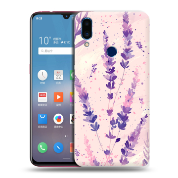Пластиковый чехол на Meizu Note 9 с принтом цветы лаванда Пластиковый чехол на Meizu Note 9 с принтом цветы лаванда