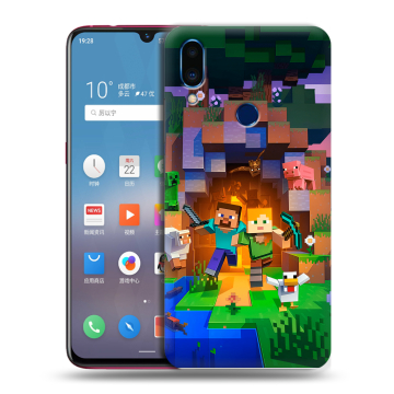 Пластиковый чехол на Meizu Note 9 с принтом Майнкрафт Minecraft Пластиковый чехол на Meizu Note 9 с принтом Майнкрафт Minecraft