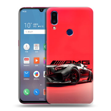 Пластиковый чехол на Meizu Note 9 с принтом Мерседес Mercedes AMG
