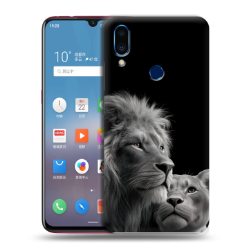 Пластиковый чехол на Meizu Note 9 с принтом Лев кошки