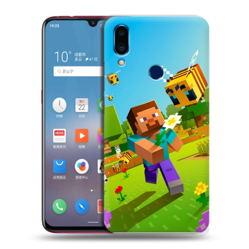 Пластиковый чехол на Meizu Note 9 с принтом Майнкрафт Minecraft