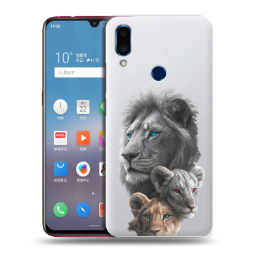 Пластиковый чехол на Meizu Note 9 с принтом Львы