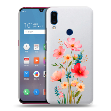 Пластиковый чехол на Meizu Note 9 с принтом Цветы