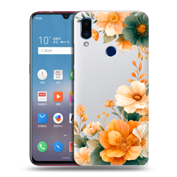 Пластиковый чехол на Meizu Note 9 с принтом Цветы принт