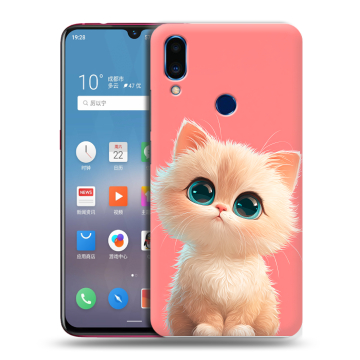 Пластиковый чехол на Meizu Note 9 с принтом Розовый котенок