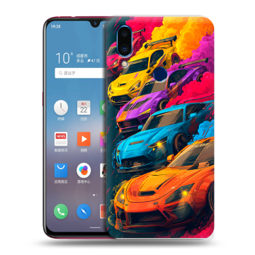 Пластиковый чехол на Meizu Note 9 с принтом Тачки