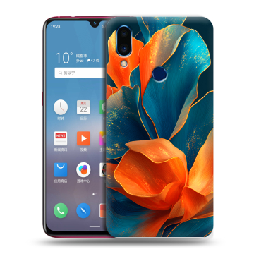 Пластиковый чехол на Meizu Note 9 с принтом Цветы