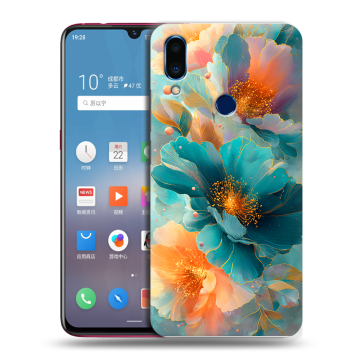 Пластиковый чехол на Meizu Note 9 с принтом Цветы