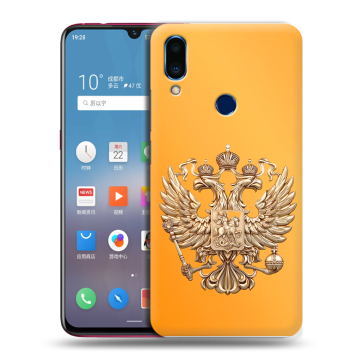 Пластиковый чехол на Meizu Note 9 с принтом Герб Флаг России