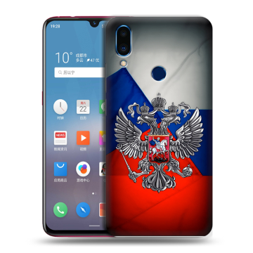 Пластиковый чехол на Meizu Note 9 с принтом Флаг России